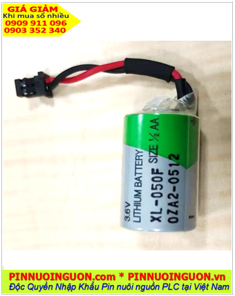 XENO XL-050F (Zắc DF1.35-2P); Pin nuôi nguồn XENO XL-050F lithium 3.6v 1/2AA 1200mAh chính hãng, Xuất xứ Hàn Quốc